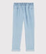 Girls' Denim Fleece Slim-Fit Trousers