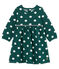 Baby Girls' Long-Sleeved Spotted Dress SOUSBOIS green/MARSHMALLOW CN white
