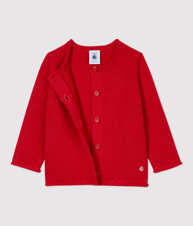 Babies' Knitted Cardigan red