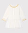 Baby Girls' Long-Sleeved Dual Material Dress MARSHMALLOW white/OR yellow