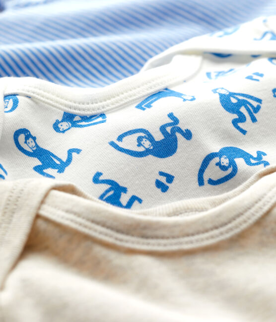 Short-Sleeved Monkey-Themed Cotton Bodysuits - 3-Pack variante 1