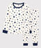Unisex Starry Cotton Pyjamas MARSHMALLOW white/MEDIEVAL blue