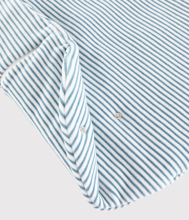 Babies' Stripy Ribbed Sleeping Bag white/blue