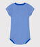 Babies' Short-Sleeved Pinstriped Cotton Bodysuit PERSE blue/MARSHMALLOW white
