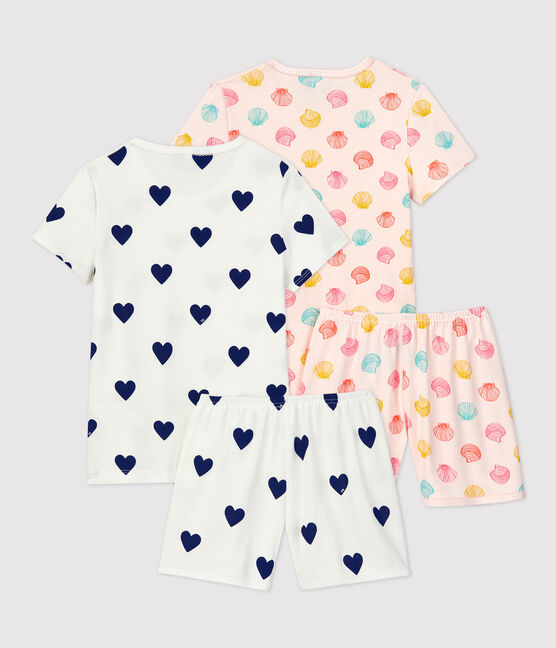 Girls' Cotton Hearts and Seashells Short Pyjamas - 2-Pack variante 1