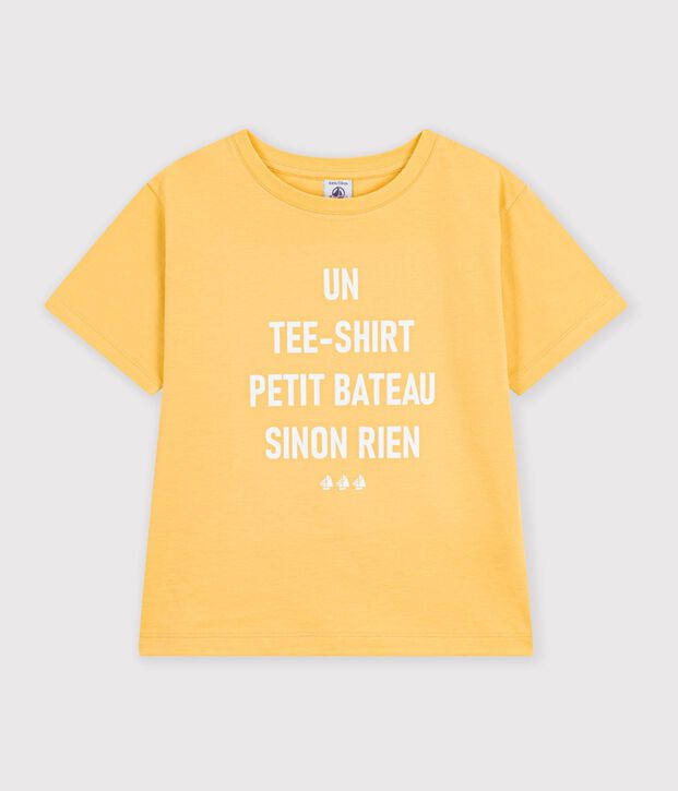 Children's short-sleeved printed T-shirt yellow