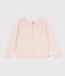 Children's cotton cardigan with a decorative stitch pattern FLEUR pink