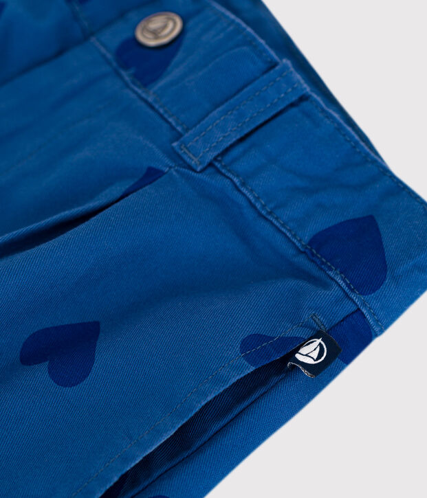 Children's heart-patterned cotton shorts blue/blue