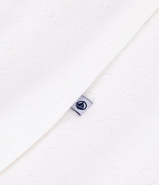 Baby sleeping bag in openwork cotton with hearts 0.5 TOG MARSHMALLOW white