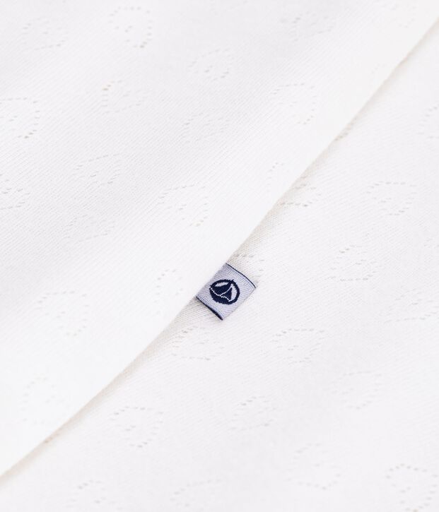 Baby sleeping bag in openwork cotton with hearts 0.5 TOG white