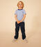 Boys' Stripy Lightweight Jersey T-shirt GAULOISE /MARSHMALLOW