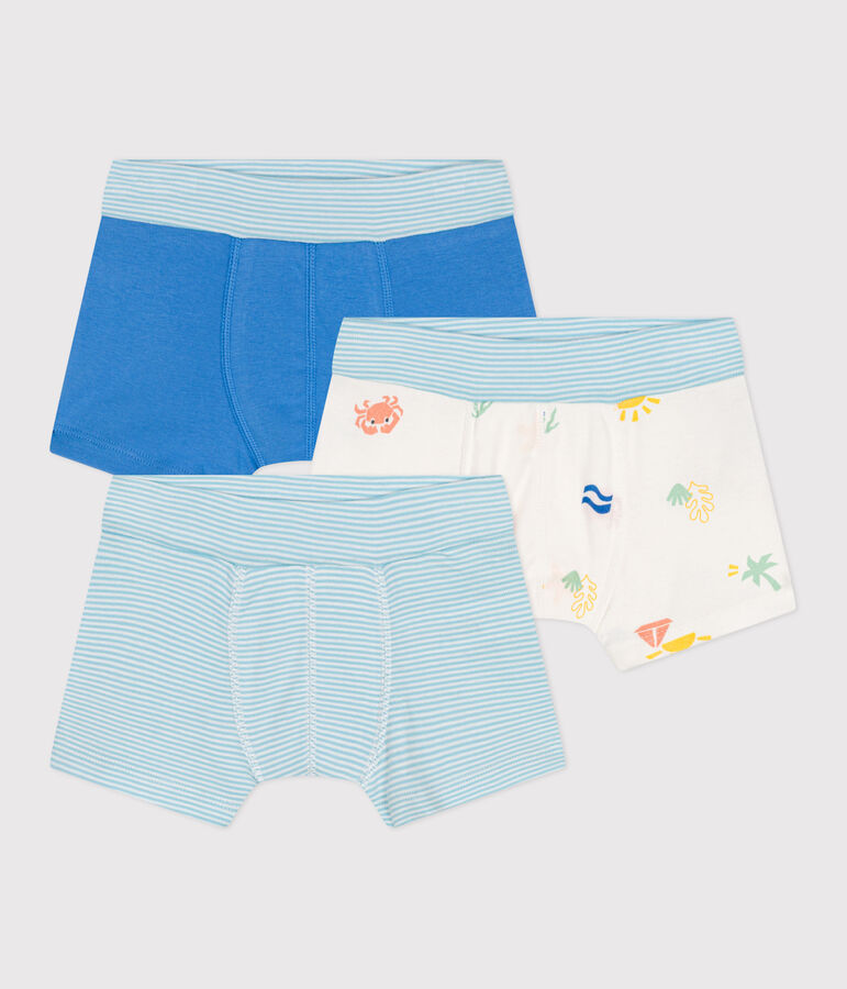 Children's printed cotton boxers with a covered waistband - 3-Pack multicolor