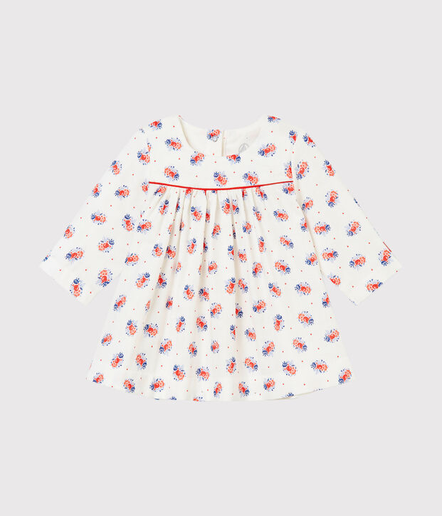 Baby girls' printed tube knit dress white/multicolor