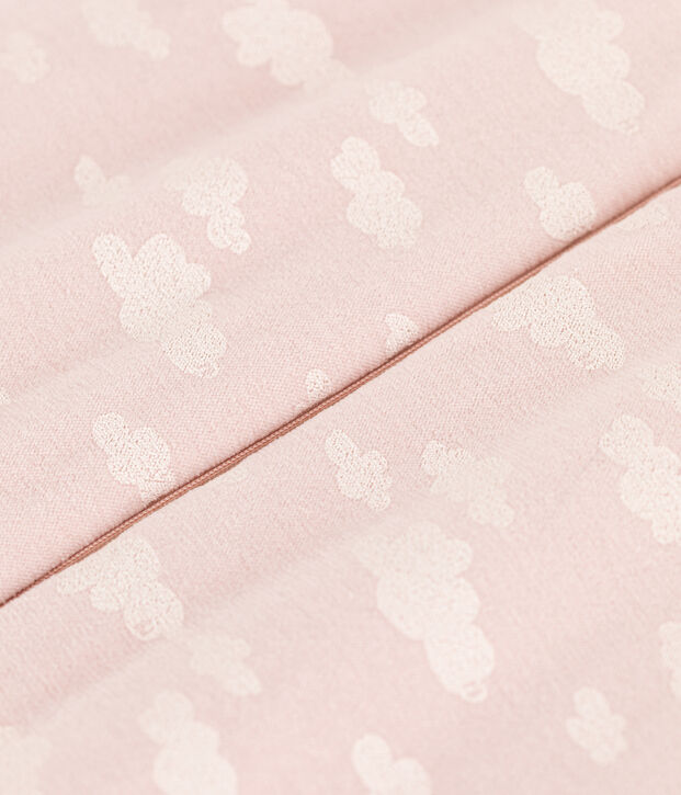 Babies' cloud themed 2 TOG velour sleeping bag pink/white