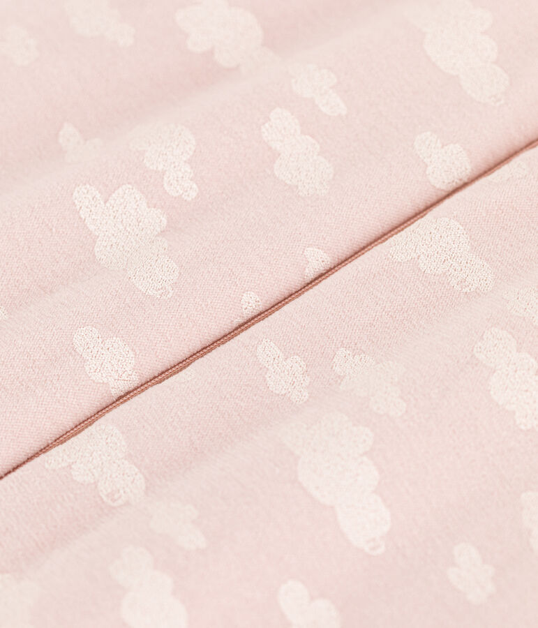 Babies' cloud themed 2 TOG velour sleeping bag pink/white
