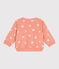 Babies' sun print cotton terry sweatshirt ABRICOT orange/MARSHMALLOW