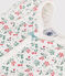 Babies' short floral cotton jumpsuit MARSHMALLOW white/MULTICO white