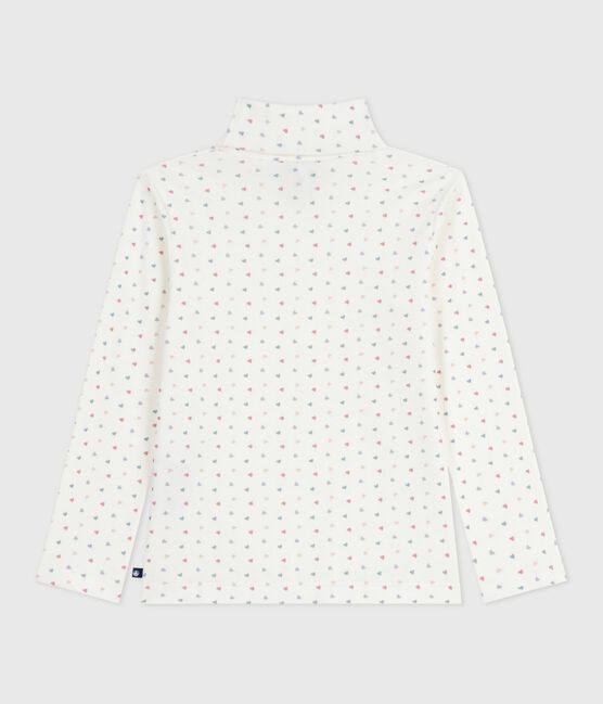 Children's printed cotton polo neck top MARSHMALLOW white/MULTICO white
