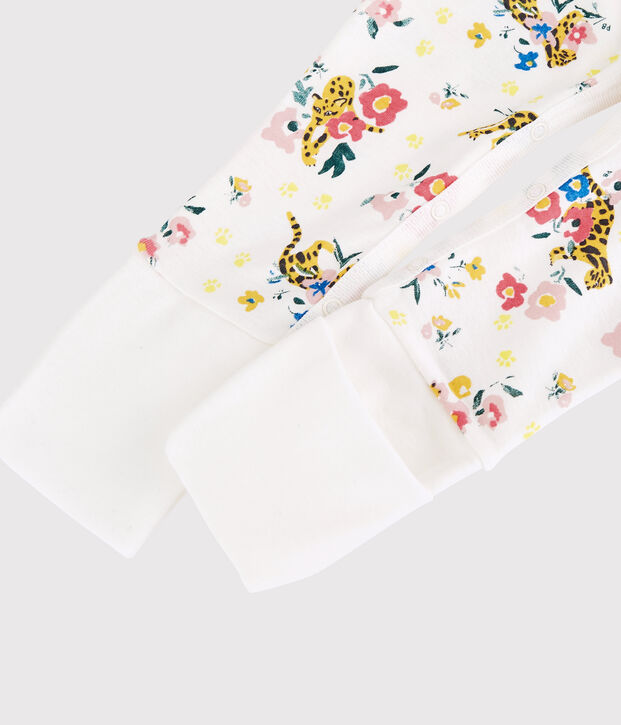 Babies' Glow-In-The-Dark Cotton Sleepsuit with Detachable Feet white/multicolor