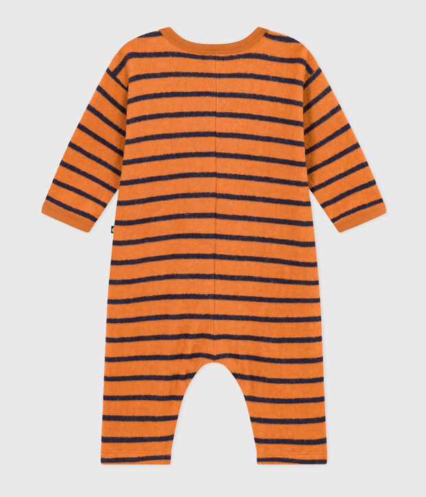 Babies' Terry Jumpsuit brown/blue