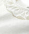 Baby Girls' Short-Sleeved Cotton Openwork Blouse MARSHMALLOW white