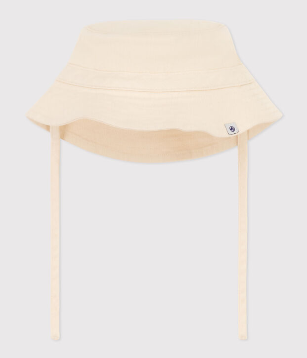 Babies' Plain Denim Bucket Hat Ecru