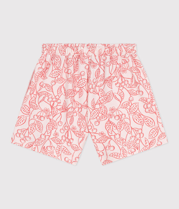 Children's printed cotton shorts pink/red