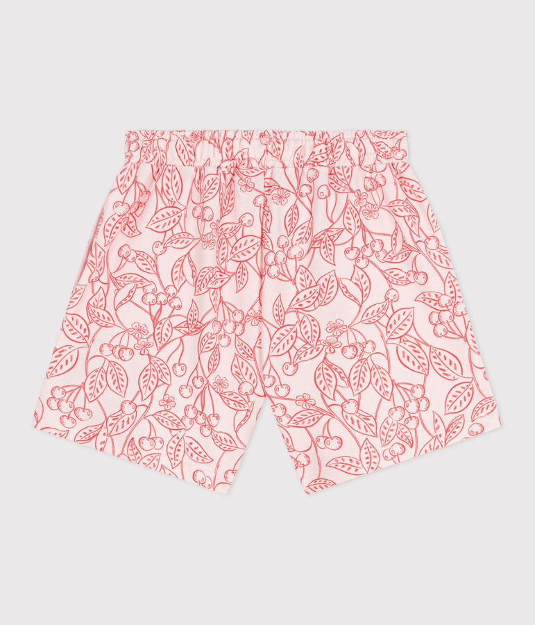 Children's printed cotton shorts pink/red