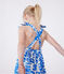 Children's long strappy dress in printed cotton MARSHMALLOW blue/PORCELANA