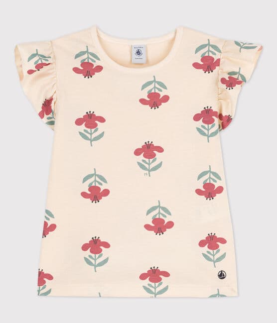 Girls' Printed Cotton T-Shirt AVALANCHE+ENNEIGE white/MULTICO