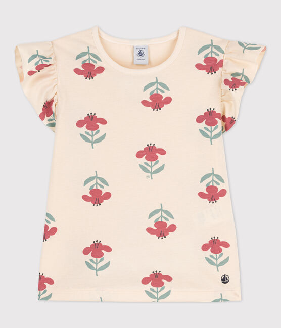 Girls' Printed Cotton T-Shirt AVALANCHE+ENNEIGE white/MULTICO