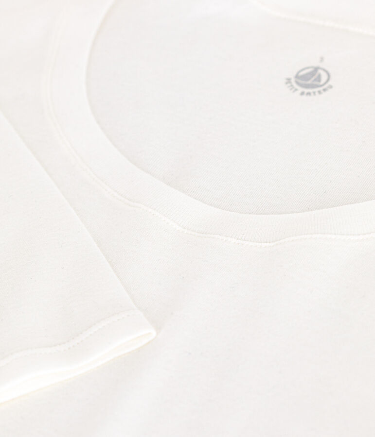 Women's long-sleeved dancer neck T-shirt white