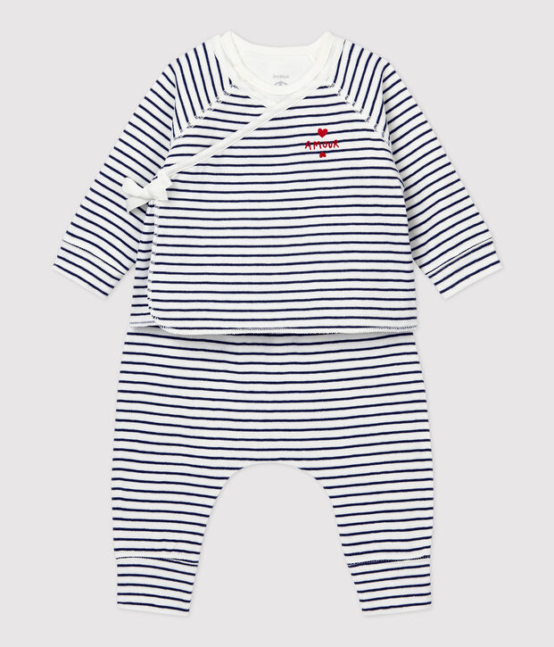 Babies' Striped Organic Cotton Clothing - 3-Pack white/blue