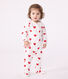 Baby fleece pyjamas with red hearts