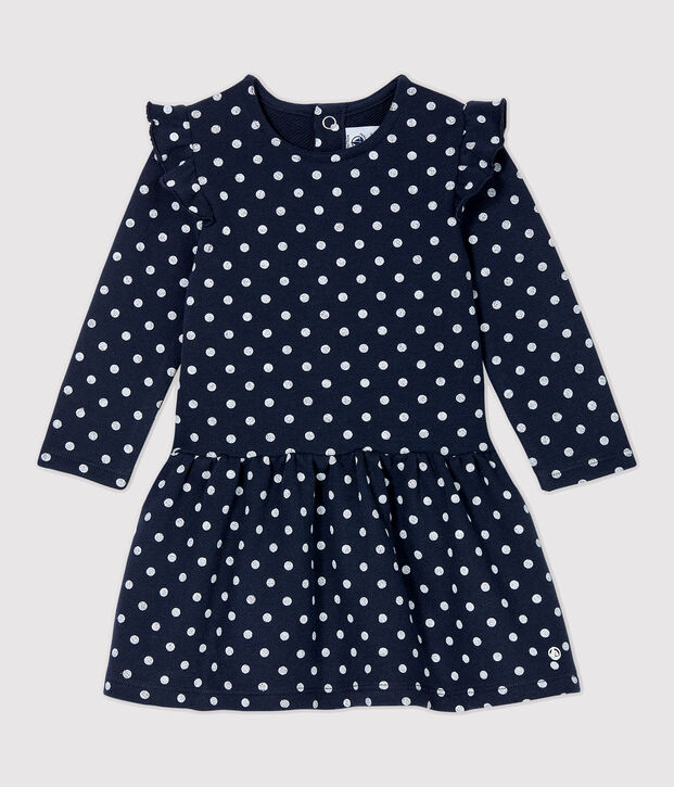 Babies' Fleece Dress blue/white