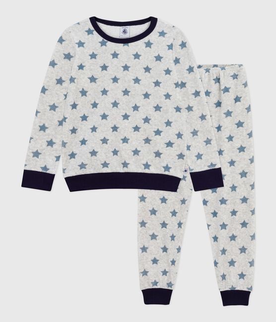 Children's star print velour pyjamas BELUGA /ADRIATIC
