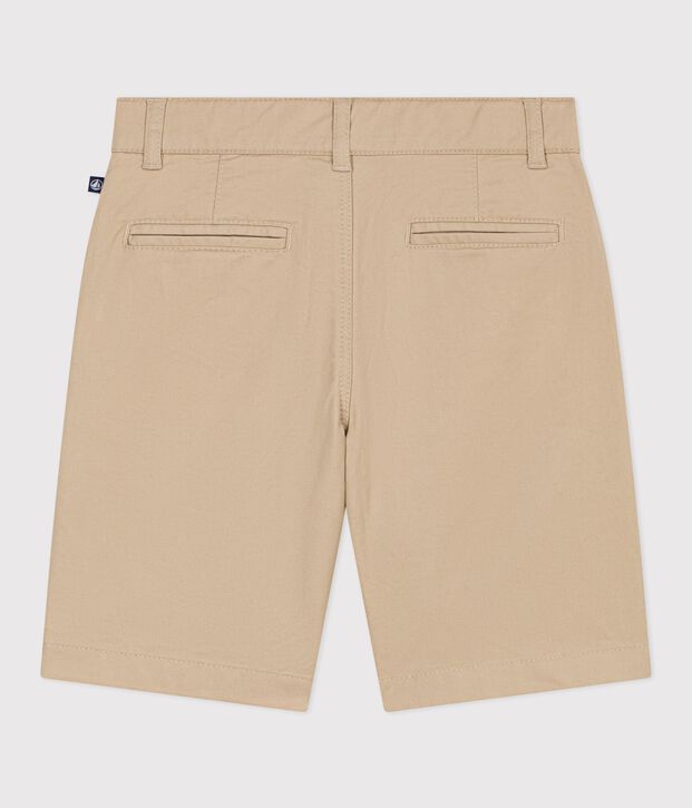 Children's Bermuda shorts in plain cotton beige