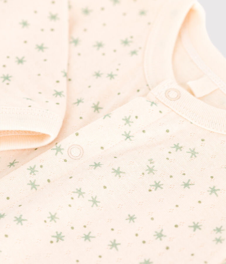 Babies' star print cotton jumpsuit Ecru/multicolor
