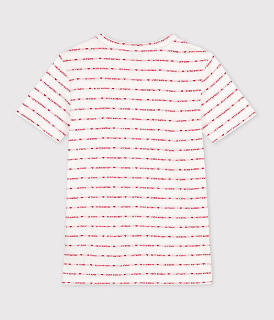 Women's Iconic Organic Cotton Round Neck T-Shirt MARSHMALLOW white/TERKUIT red
