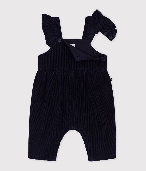 Babies' long-leg dungarees in plain corduroy SOIR
