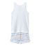 Short pyjama ECUME white/BLEU blue/OR