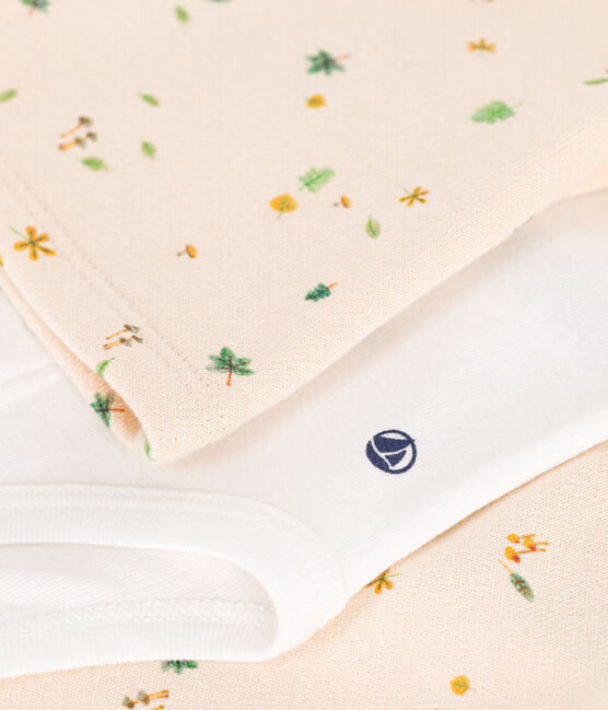 Babies' three-piece outfit made in fleece AVALANCHE white/MULTICO
