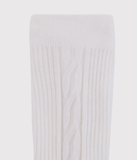 Girls' Warm Tights MARSHMALLOW white