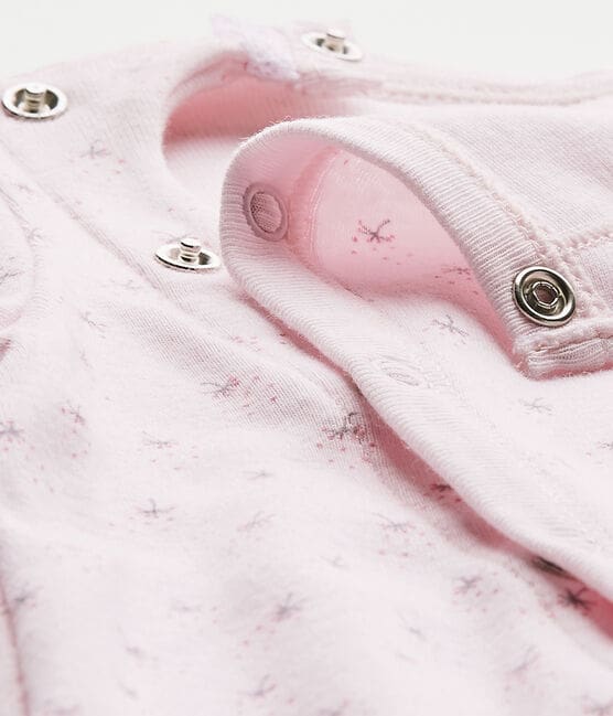 Baby girls' 2-in-1 one-piece / sleep sack VIENNE pink/MULTICO white