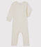 Babies' Long-Sleeved Bodysuit in Cotton/Wool MARSHMALLOW white