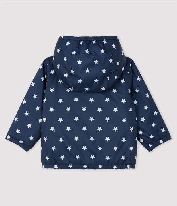 Unisex baby's blouse with print blue/white