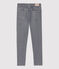 Girls' Denim Slim-Fit Trousers GRIS FONCE grey/DARK GREY