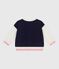Babies' varsity-style cotton jacket SOIR blue/MILK