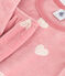 Children's heart print velour pyjamas ROSEWOOD pink/MARSHMALLOW