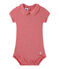 Baby girl's bodysuit with striped collar TERKUIT red/MARSHMALLOW white